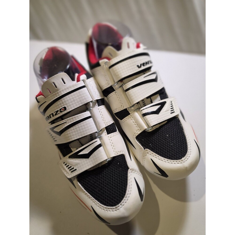 Venzo Cycling Shoes Black/Red Size EU 40 US Men 6.5 / Women 8 Gently Used Nice